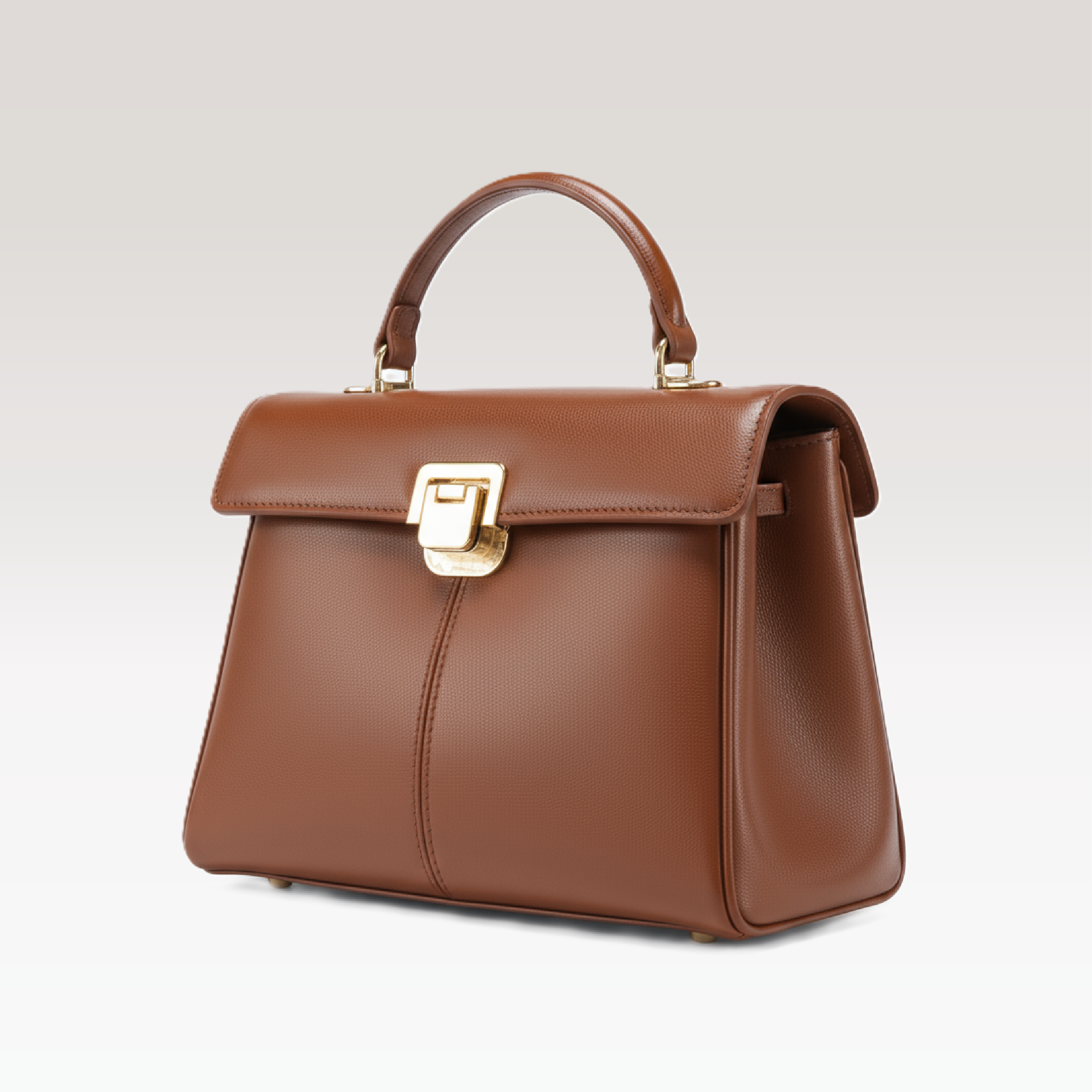 ARCANGELLIS_Aurielle_vegan_leather_crossbody_bag_in_Chocolate_with_gold_clasp_-_Side_View
