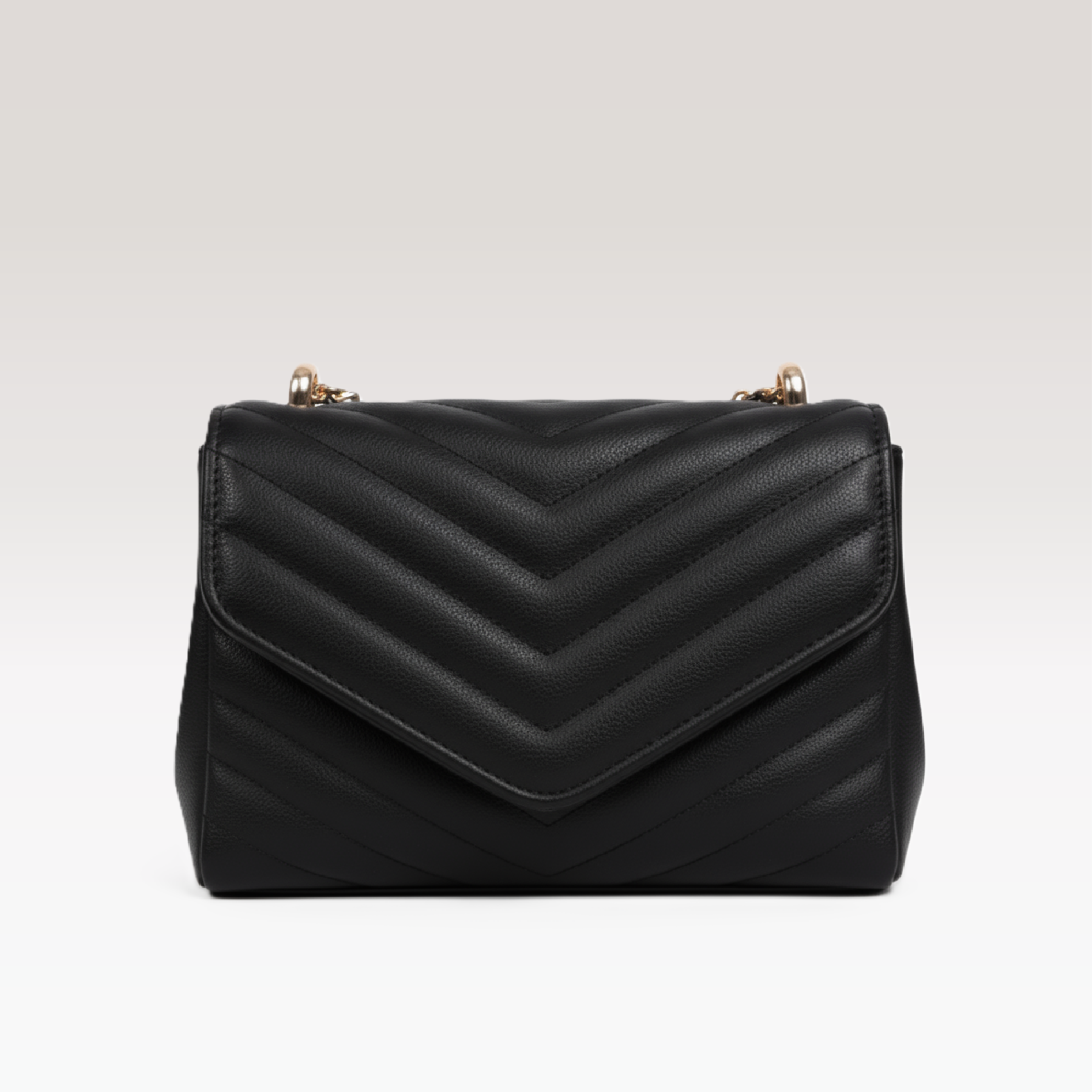 ARCANGELLIS_Azraelle_quilted_vegan_leather_crossbody_bag_in_Black_-_Front_View