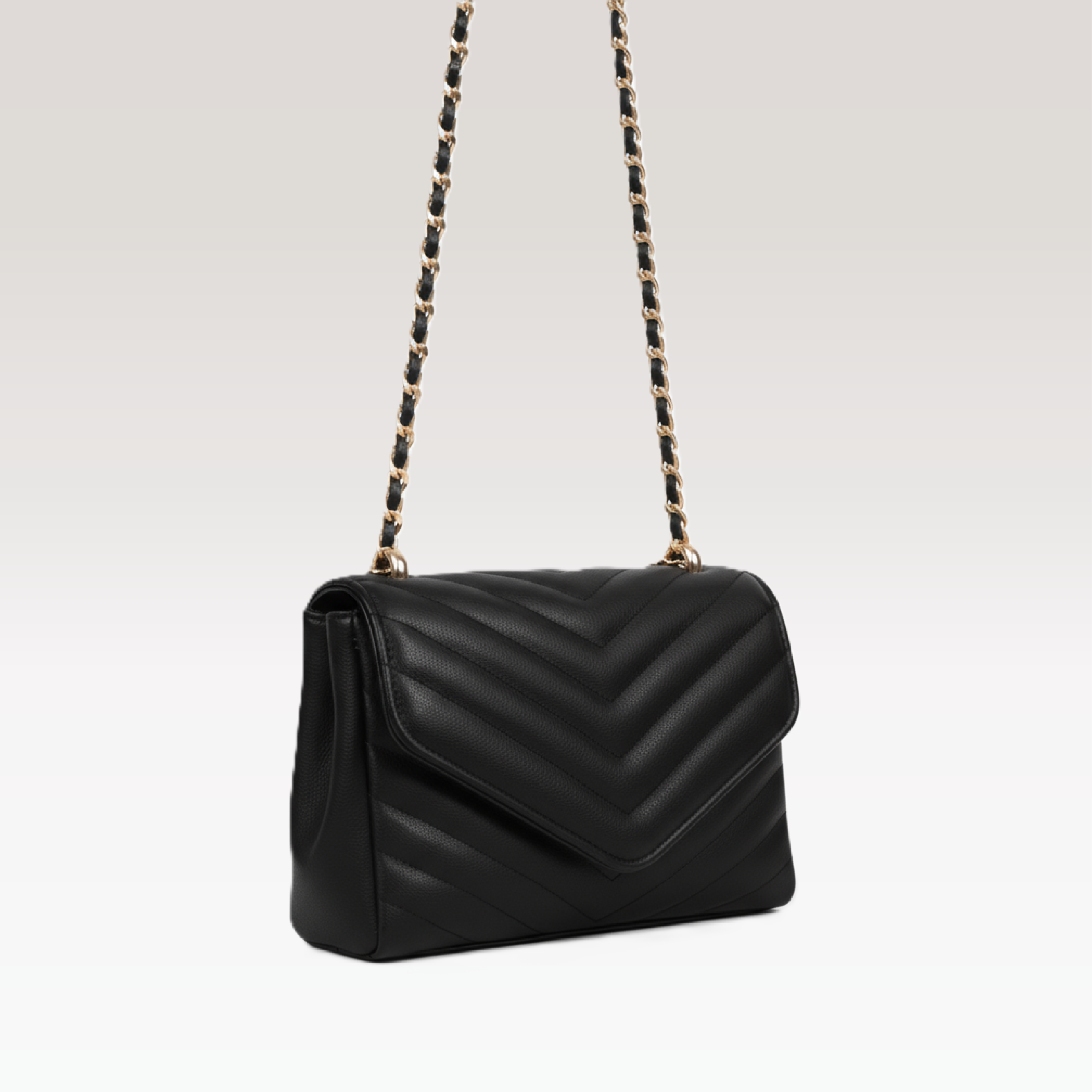 ARCANGELLIS_Azraelle_quilted_vegan_leather_crossbody_bag_in_Black_-_Hanging_View
