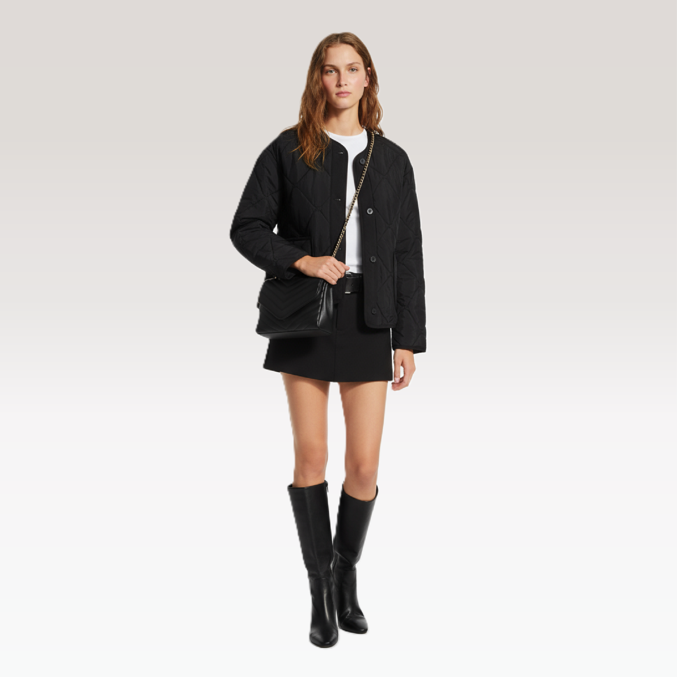 ARCANGELLIS_Azraelle_quilted_vegan_leather_crossbody_bag_in_Black_-_Model_View