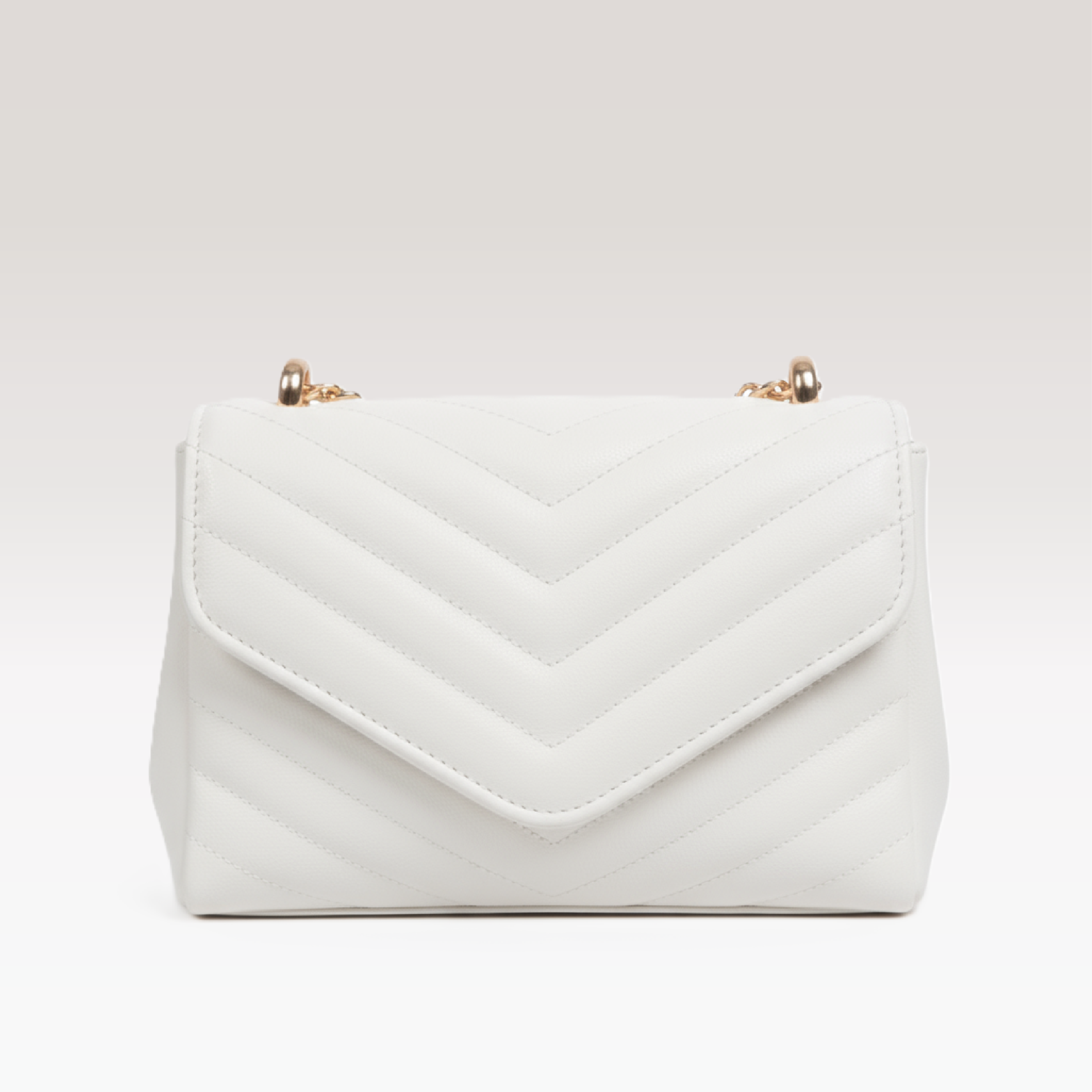 ARCANGELLIS_Azraelle_quilted_vegan_leather_crossbody_bag_in_White_-_Front_View