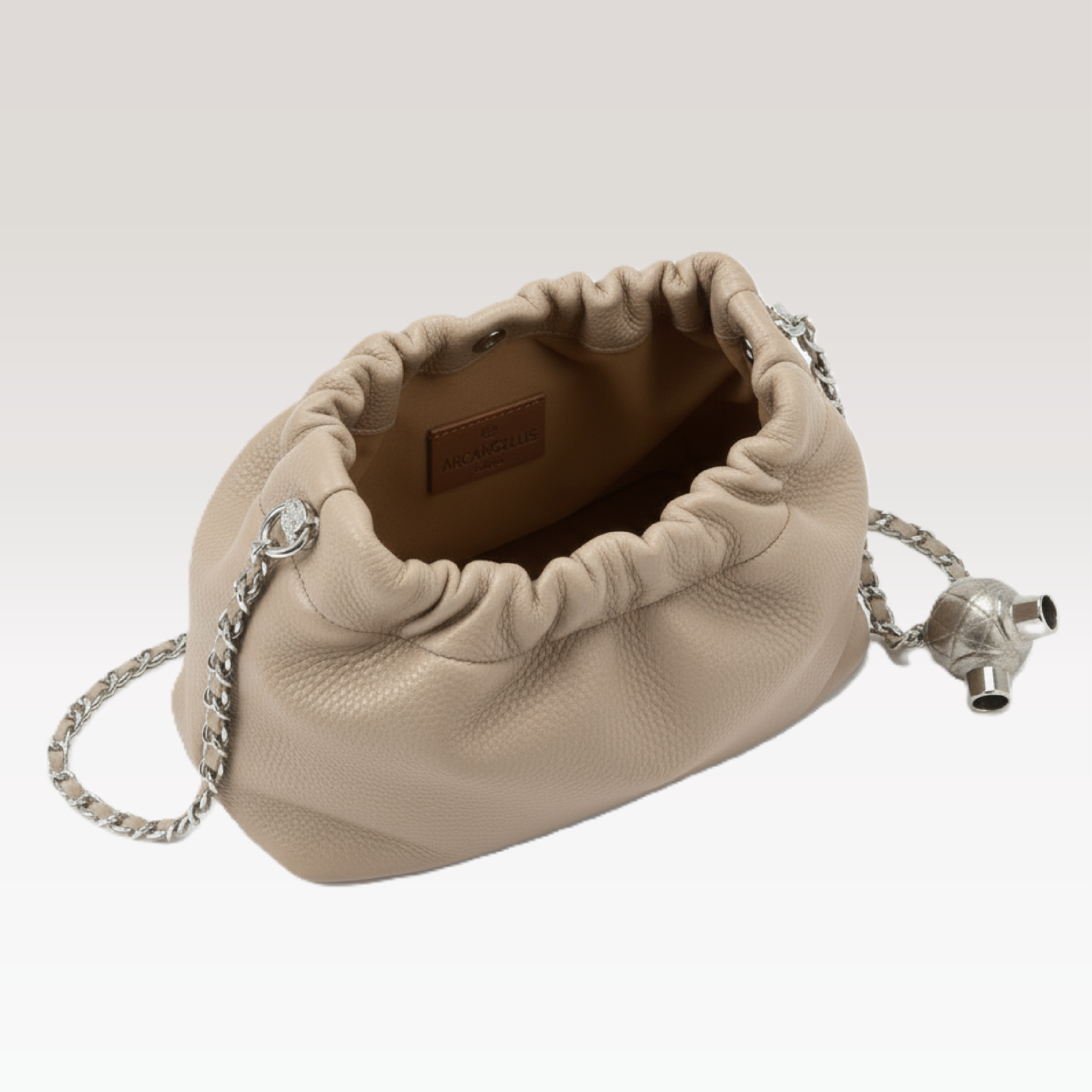 ARCANGELLIS_Lumielle_mini_vegan_leather_crossbody_bag_in_Beige_-_Top_View