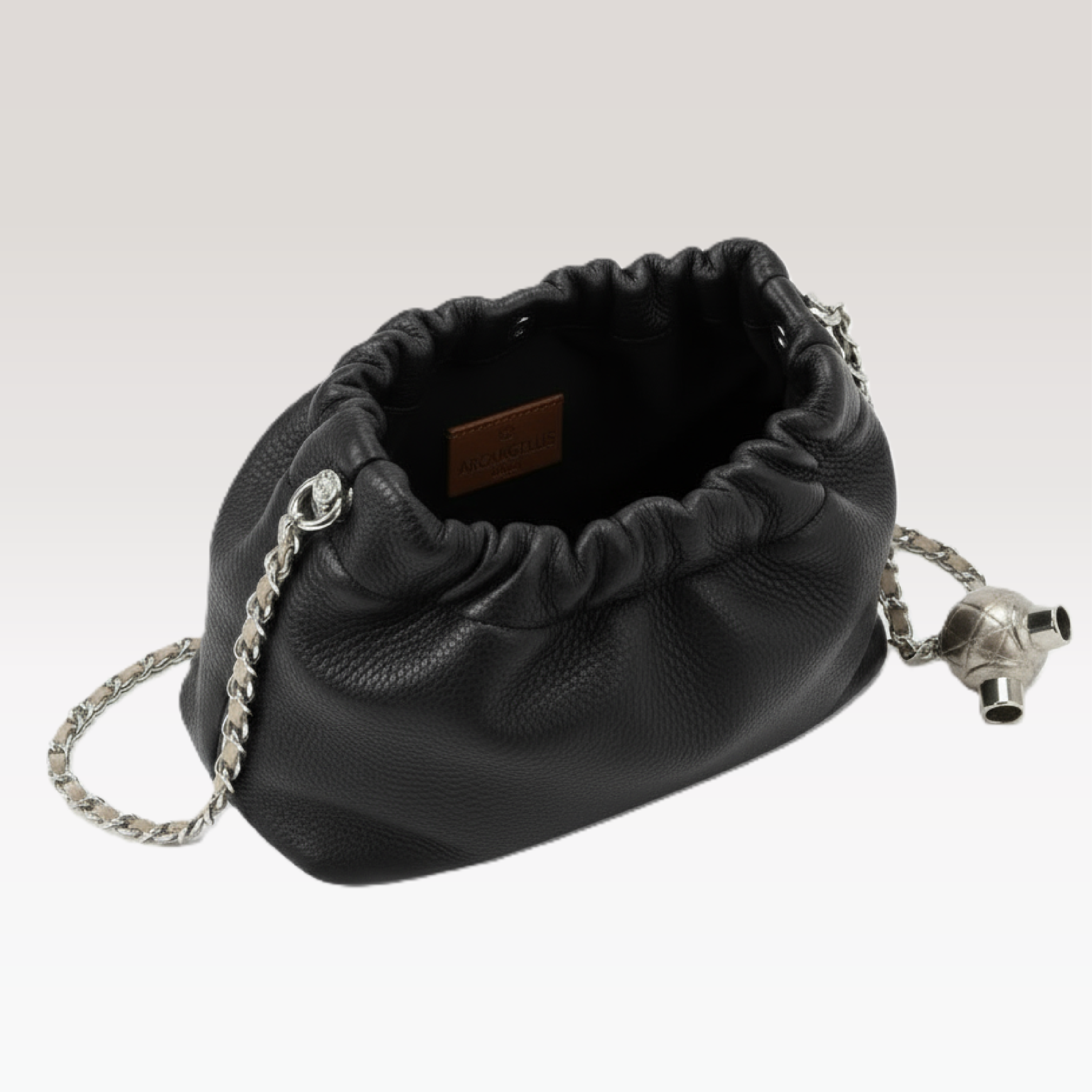 ARCANGELLIS_Lumielle_mini_vegan_leather_crossbody_bag_in_Black_-_Top_View