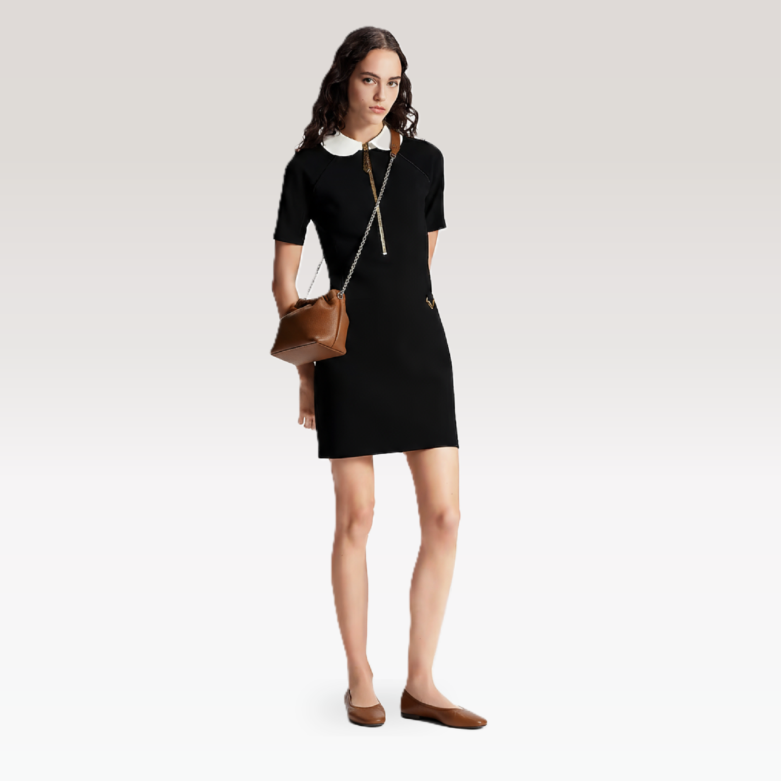 ARCANGELLIS_Lumielle_mini_vegan_leather_crossbody_bag_in_Brown-_Model_View