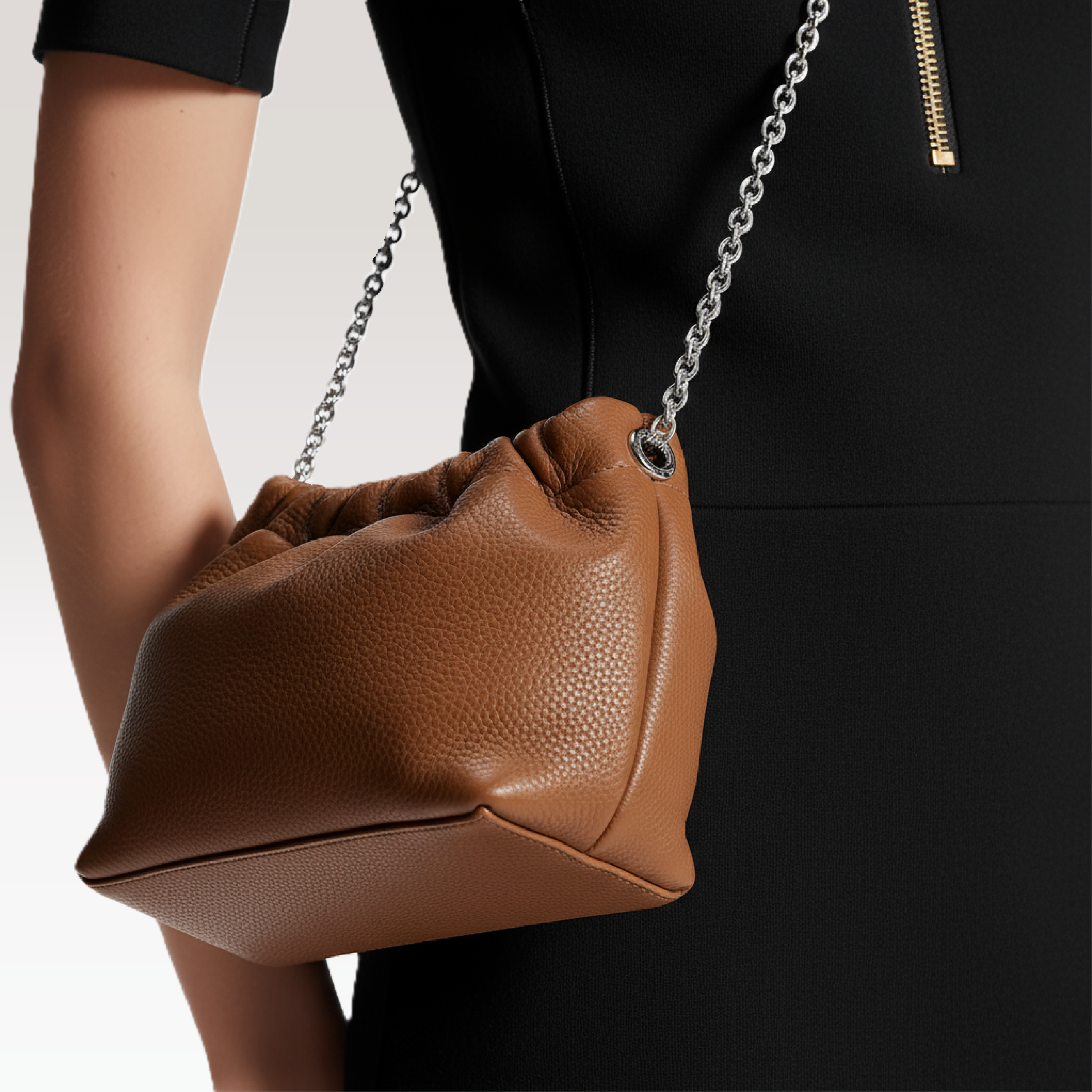 ARCANGELLIS_Lumielle_mini_vegan_leather_crossbody_bag_in_Brown-_Model_Zoomed_View