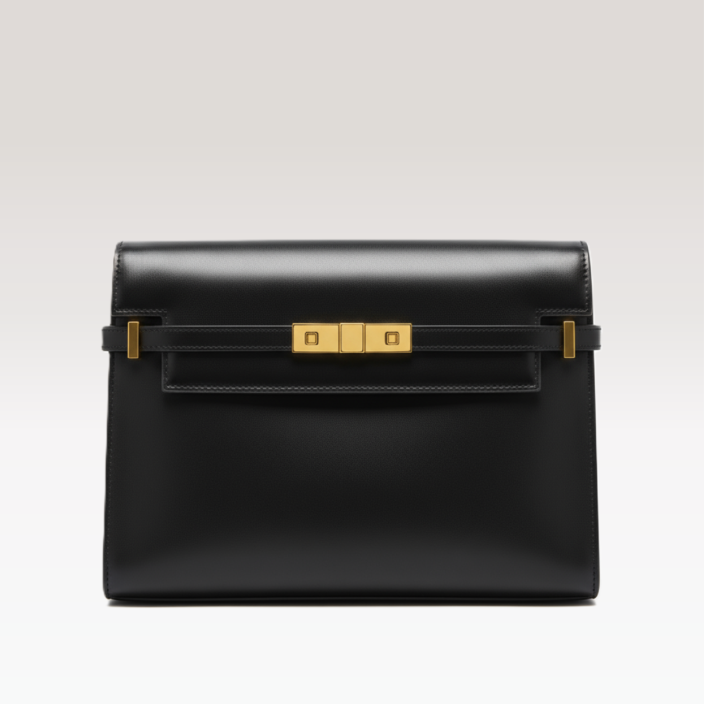 ARCANGELLIS_Seraphielle_calfskin_bag_in_Black_Gold_-_Front_View