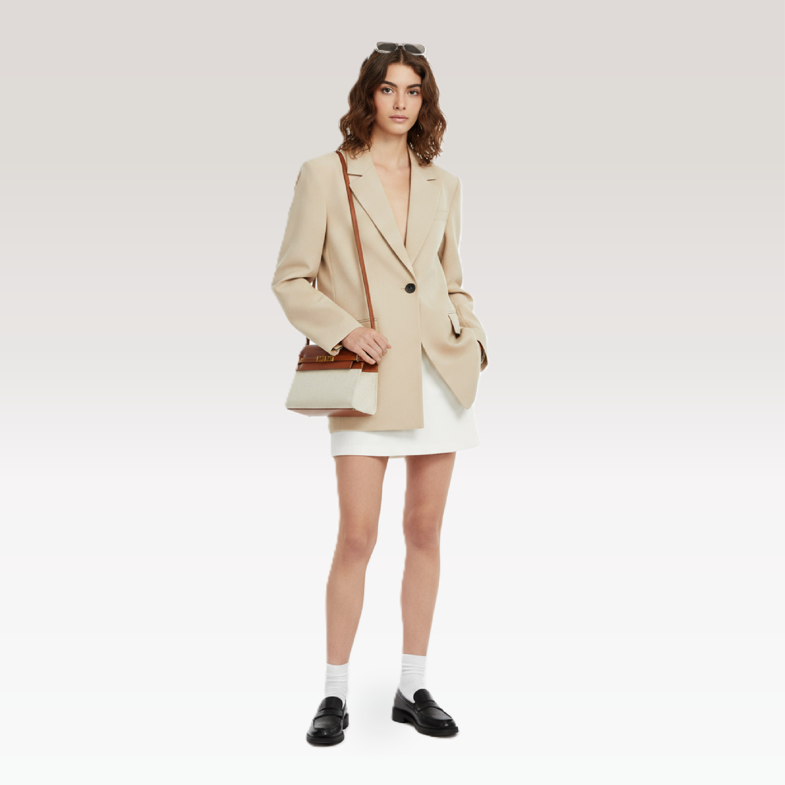 ARCANGELLIS_Seraphielle_calfskin_bag_in_Canvas_brown_-_Model_View