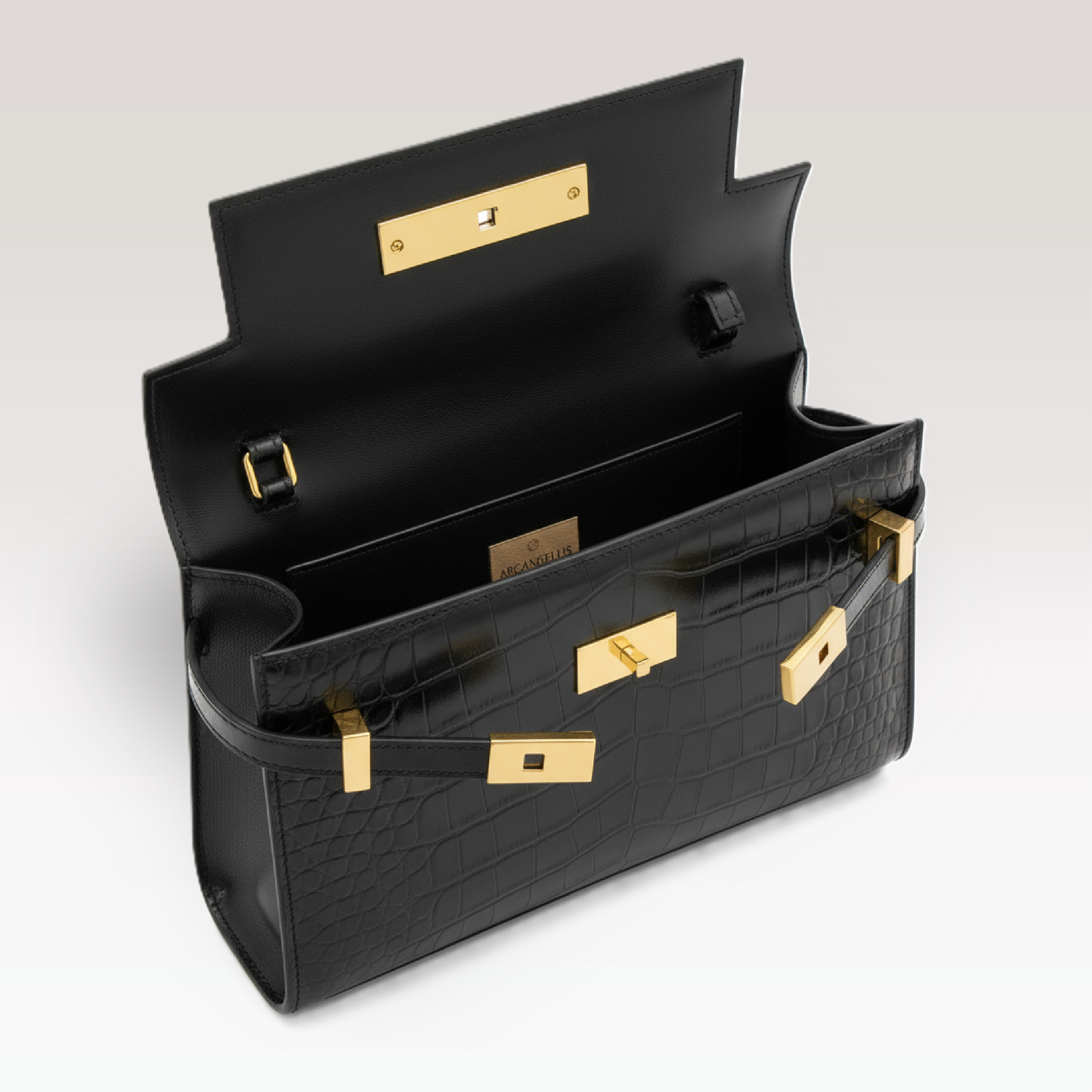 ARCANGELLIS_Seraphielle_calfskin_bag_in_Croco_-_Top_View