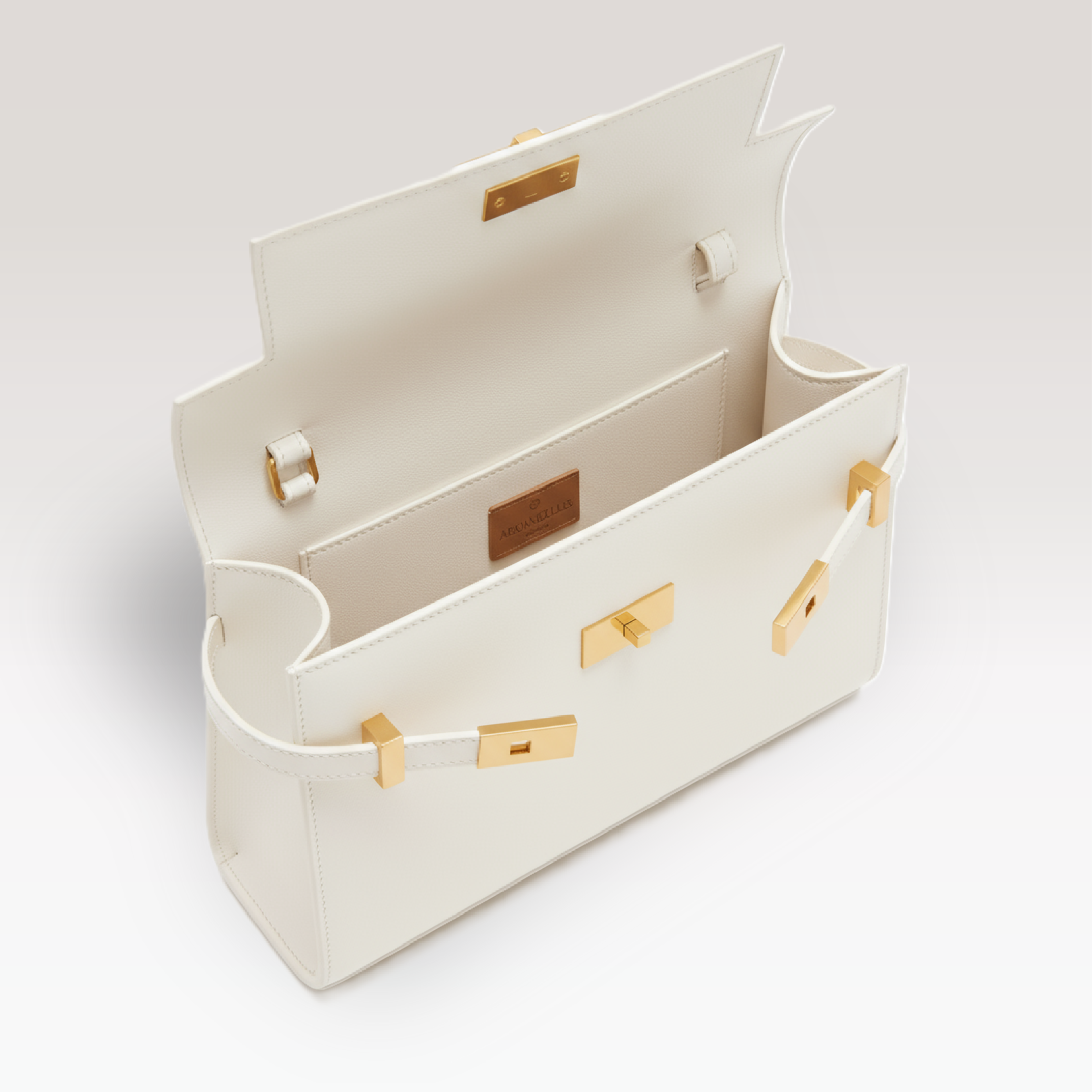 ARCANGELLIS_Seraphielle_calfskin_bag_in_White_vintage_-_Top_View